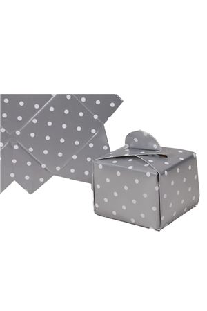 Puantiyeli Lokum Kutusu Gümüş  50 Adet