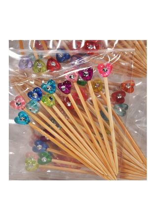 PartiPan İncili Kalp Kürdan Renkli 12'li