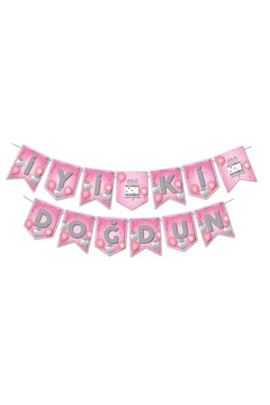 Pembe Gümüş İyi Ki Doğdun Banner