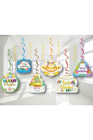 Renkli İyi ki Doğdun Sarkıt Tavan Süsü