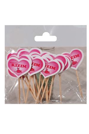 PartiPan Kalpli Hoşgeldin Kızım Kürdan Pembe 20'li