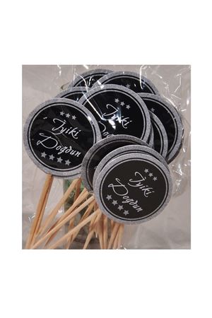 PartiPan İyiki Doğdun Kürdan Siyah-Gümüş  20'li