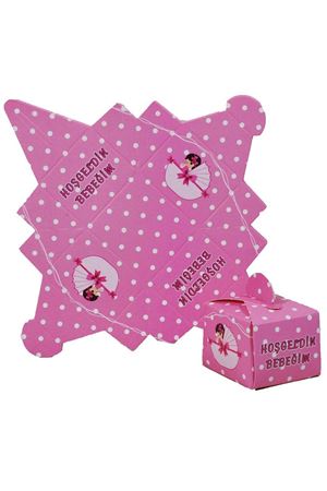 Hoşgeldin Bebeğim Lokum Kutusu Pembe