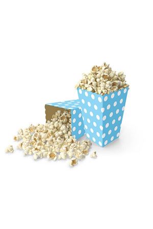 Puantiyeli Mavi Mısır Kutusu  8 Adet