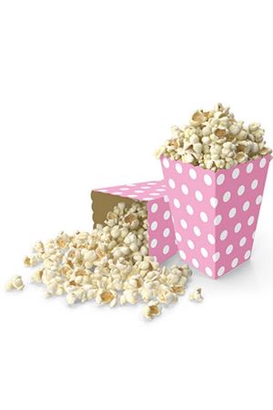 Puantiyeli Pembe Mısır Kutusu 8 Adet