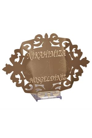 Nikahımıza Hoşgeldiniz Pleksi Kapı Duvar Süsü Gold