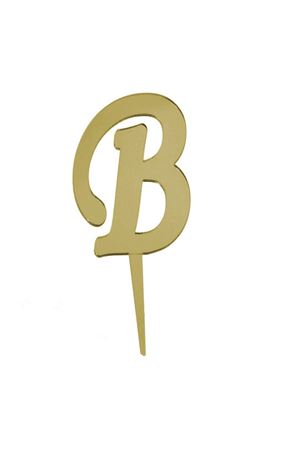 B Harf Aynalı Pleksi Gold 8 cm