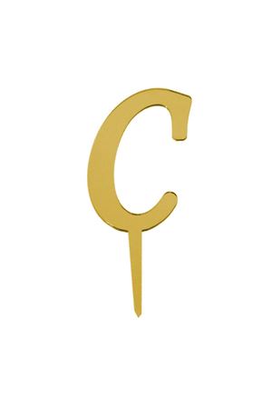 C Harf Aynalı Pleksi Gold 8 cm
