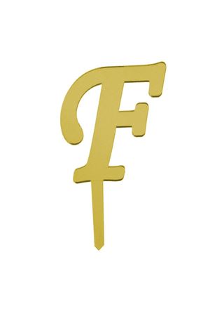F Harf Aynalı Pleksi Gold 8cm