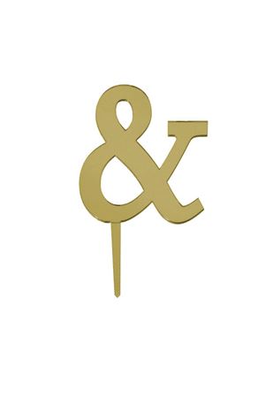 & İşareti Aynalı Pleksi Gold 8 cm