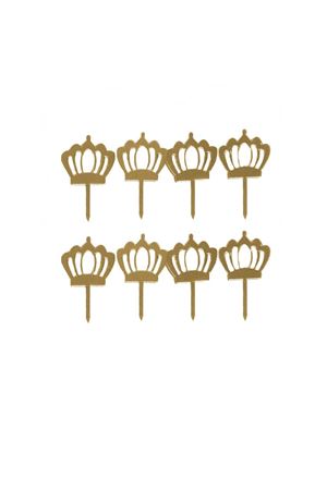 Prenses Tacı Pleksi Kürdan Gold  8 Adet