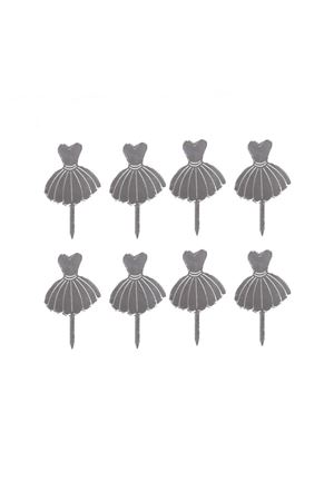 Elbise Figürlü Pleksi Kürdan Gümüş 8  Adet