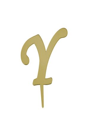Y Harf Aynalı Pleksi Gold 8 cm