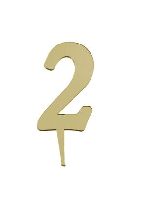 2 Rakamı Aynalı Pleksi Gold 8 cm