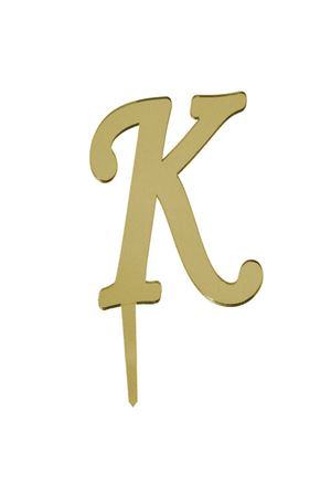 K Harf Aynalı Pleksi Gold 8 cm