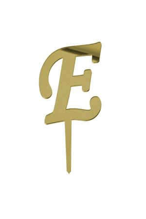 E Harf Aynalı Pleksi Gold 8 cm