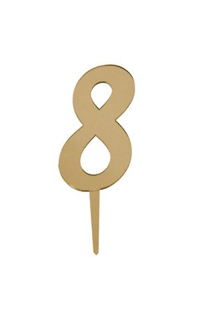 8 Rakamı Aynalı Pleksi  Gold 8 cm