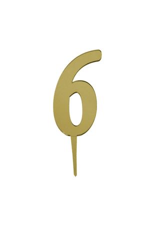 6 Rakamı Aynalı Pleksi  Gold 8 cm