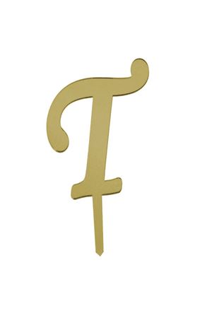 T Harf Aynalı Pleksi Gold 8 cm
