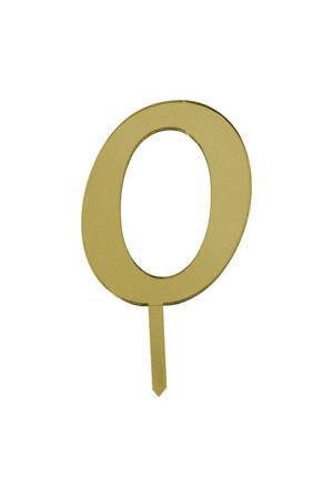 O Harf Aynalı Pleksi Gold 8 cm