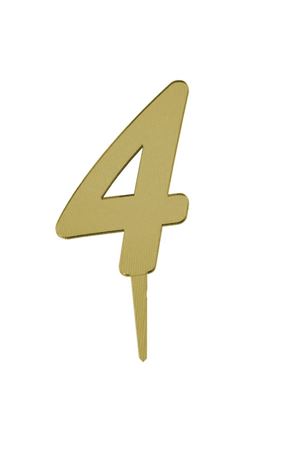 4 Rakamı Aynalı Pleksi Gold 8 cm