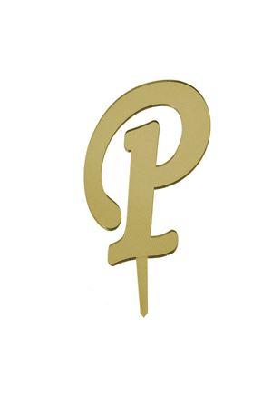 P Harf Aynalı Pleksi Gold 8 cm