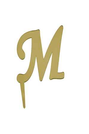 M Harf Aynalı Pleksi Gold 8 cm