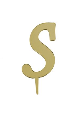 S Harf Aynalı Pleksi Gold 8 cm