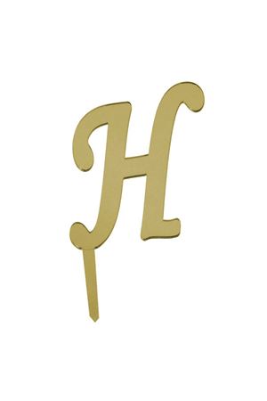 H Harf Aynalı Pleksi Gold 8 cm