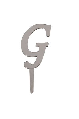 G Harf Aynalı Pleksi Gümüş 8 cm