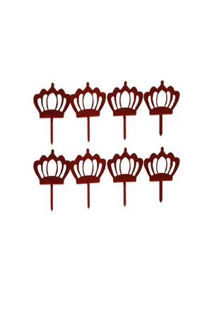 Prenses Tacı Pleksi Kürdan Kırmızı 8 Adet