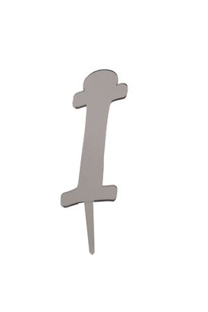 İ Harf Aynalı Pleksi Gümüş 8 cm