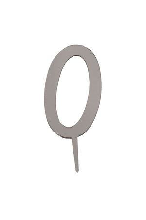 ''0'' Rakamı Aynalı Pleksi Gümüş 8 cm