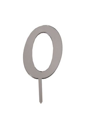 O Harf Aynalı Pleksi Gümüş 8 cm