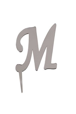 M Harf Aynalı Pleksi Gümüş 8 cm