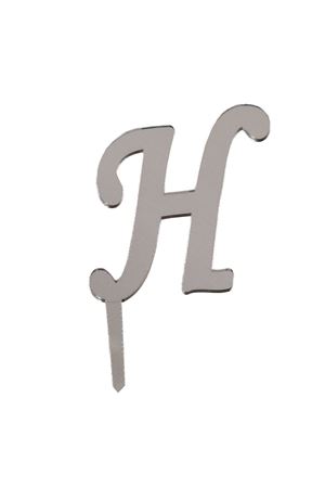 H Harf Aynalı Pleksi Gümüş 8 cm