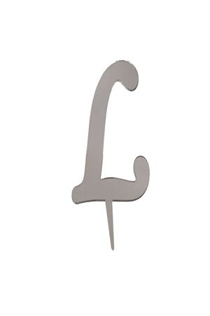 L Harf Aynalı Pleksi Gümüş 8 cm