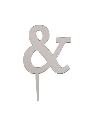 & İşareti Aynalı Pleksi Gümüş 8 cm