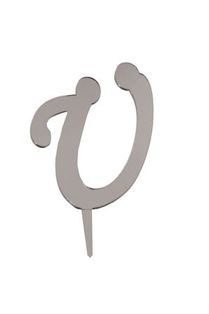 Ü Harf Aynalı Pleksi Gümüş 8 cm