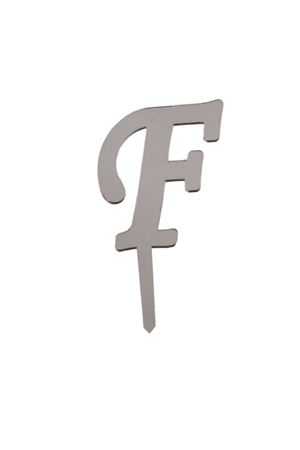 F Harf Aynalı Pleksi Gümüş 8 cm