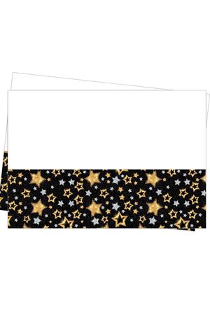Yıldızlar Siyah Plastik Masa Örtüsü