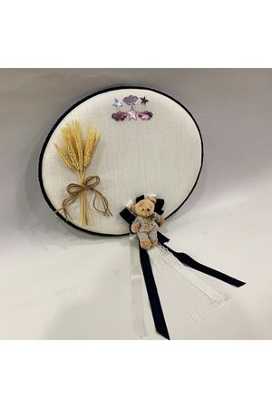 Bebek Kapı Süsü Başaklı Oval Siyah