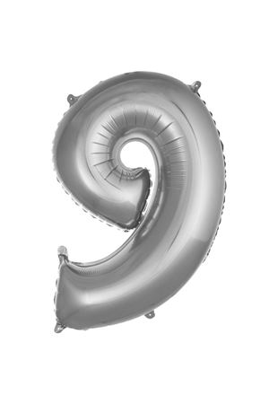 9 Rakam Folyo Balon Gümüş 76 cm