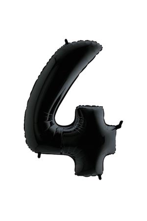 4 Rakam Folyo Balon Siyah 76 cm