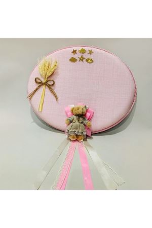 Bebek Kapı Süsü Başaklı Oval Pembe