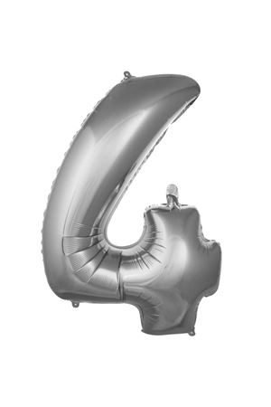 4 Rakam Folyo Balon Gümüş 76 cm
