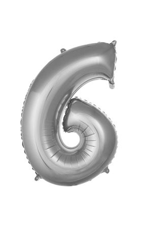 6 Rakam Folyo Balon Gümüş 76 cm