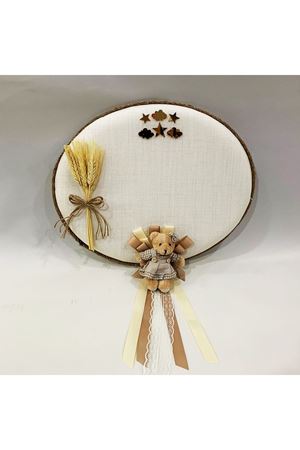 Bebek Kapı Süsü Başaklı Oval Kahverengi