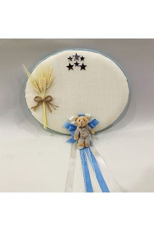 Bebek Kapı Süsü Başaklı Oval Mavi