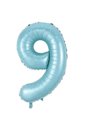 9 Rakam Folyo Balon Mavi 76 cm